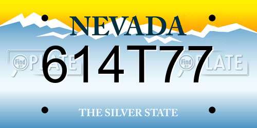 614T77 Nevada License Plate