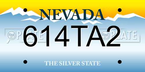 614TA2 Nevada License Plate
