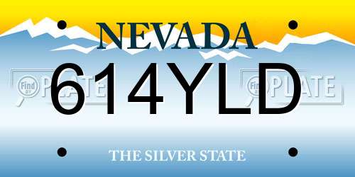 614YLD Nevada License Plate