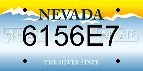 6156E7 Nevada License Plate