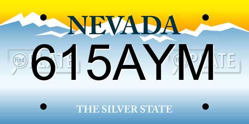 615AYM Nevada License Plate