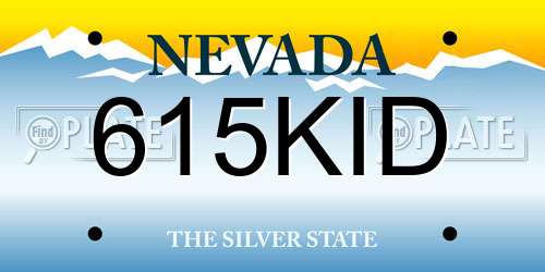 615KID Nevada License Plate