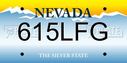 615LFG Nevada License Plate