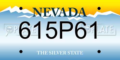615P61 Nevada License Plate