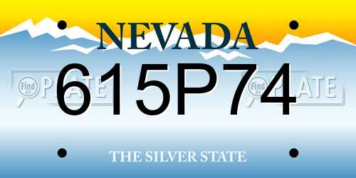 615P74 Nevada License Plate