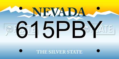 615PBY Nevada License Plate