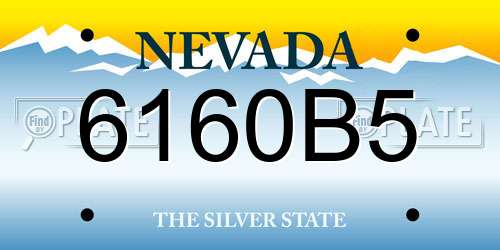 6160B5 Nevada License Plate