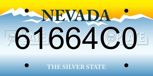 61664C0 Nevada License Plate