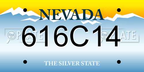 616C14 Nevada License Plate