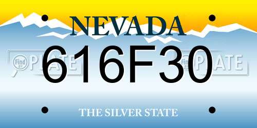 616F30 Nevada License Plate