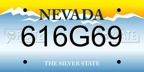 616G69 Nevada License Plate