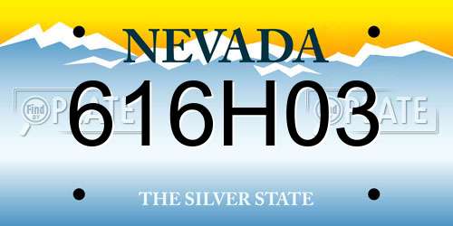 616H03 Nevada License Plate