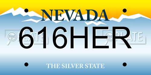 616HER Nevada License Plate
