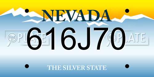 616J70 Nevada License Plate