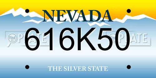 616K50 Nevada License Plate
