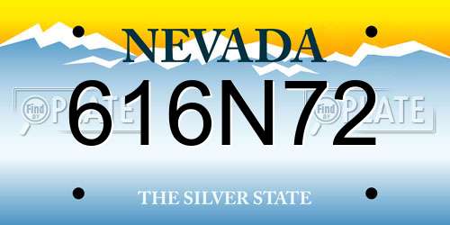 616N72 Nevada License Plate