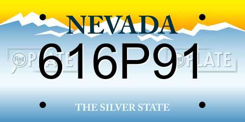 616P91 Nevada License Plate