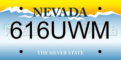 616UWM Nevada License Plate