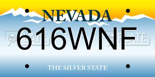 616WNF Nevada License Plate