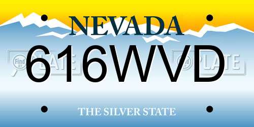 616WVD Nevada License Plate