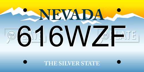 616WZF Nevada License Plate