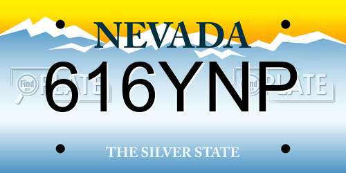 616YNP Nevada License Plate