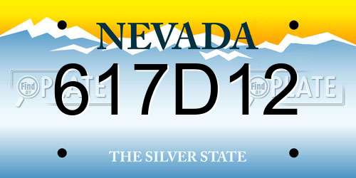 617D12 Nevada License Plate