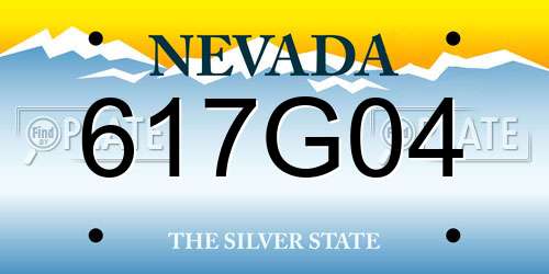 617G04 Nevada License Plate