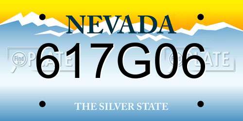 617G06 Nevada License Plate