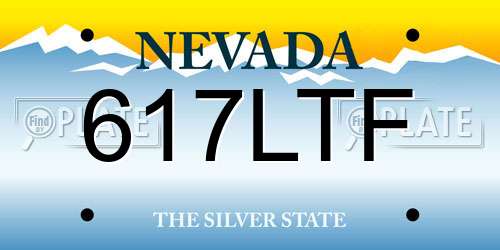 617LTF Nevada License Plate