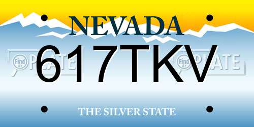 617TKV Nevada License Plate