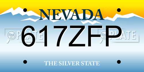 617ZFP Nevada License Plate
