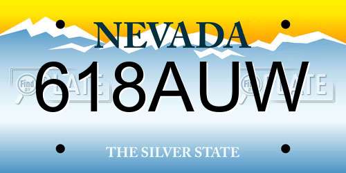618AUW Nevada License Plate