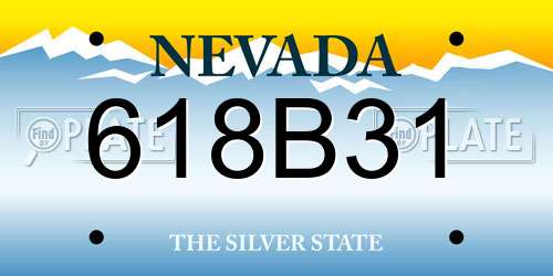 618B31 Nevada License Plate
