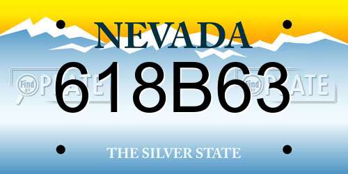 618B63 Nevada License Plate