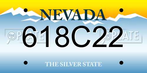 618C22 Nevada License Plate