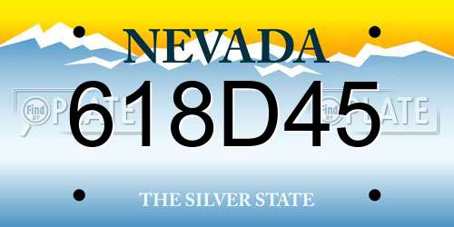 618D45 Nevada License Plate