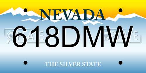 618DMW Nevada License Plate