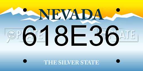 618E36 Nevada License Plate