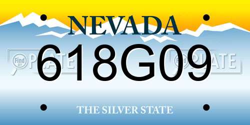 618G09 Nevada License Plate
