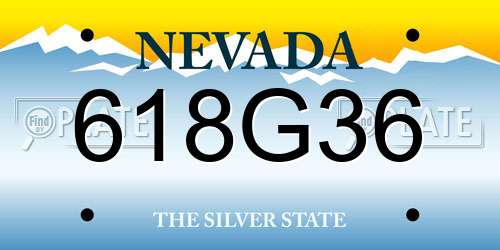 618G36 Nevada License Plate