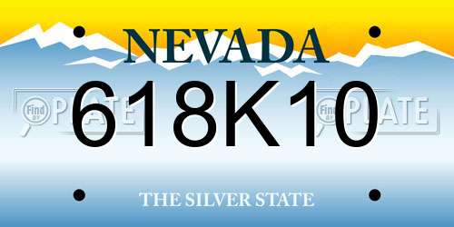 618K10 Nevada License Plate