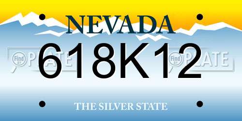 618K12 Nevada License Plate
