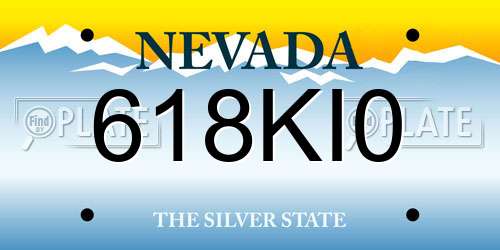 618KI0 Nevada License Plate