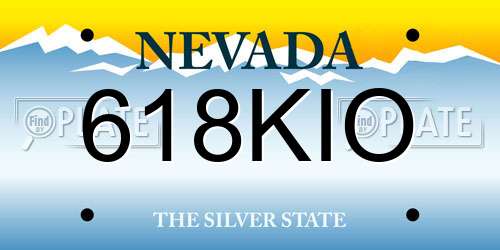 618KIO Nevada License Plate