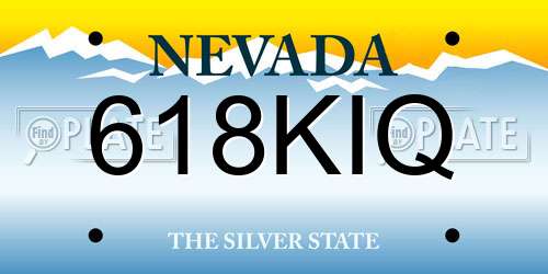 618KIQ Nevada License Plate