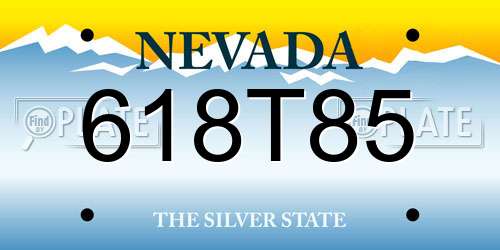 618T85 Nevada License Plate