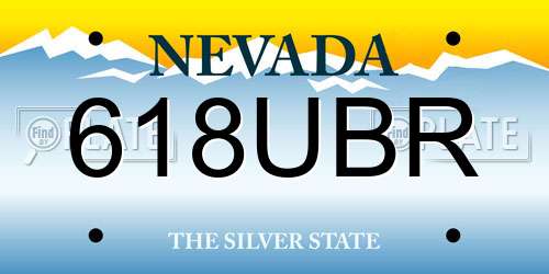 618UBR Nevada License Plate