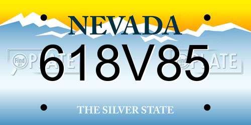 618V85 Nevada License Plate