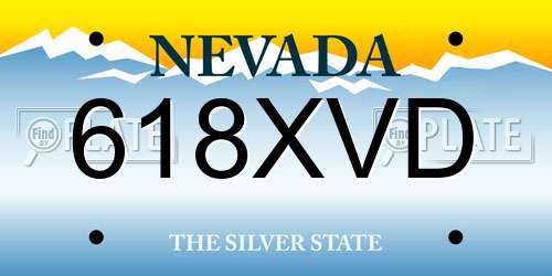 618XVD Nevada License Plate